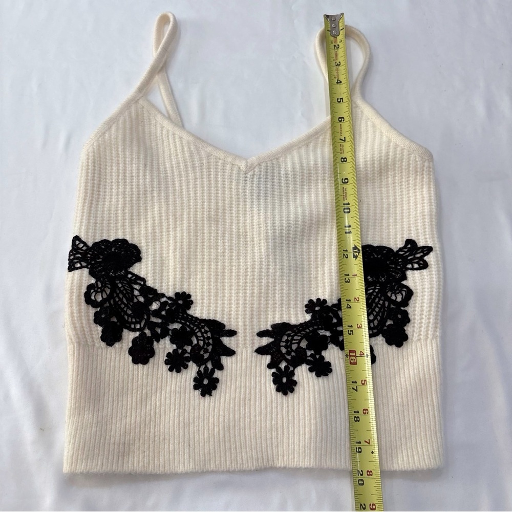NWT Express Knit Camisole Women S Ivory Lace Trim Chic Coquette Y2K Top - Picture 8 of 8